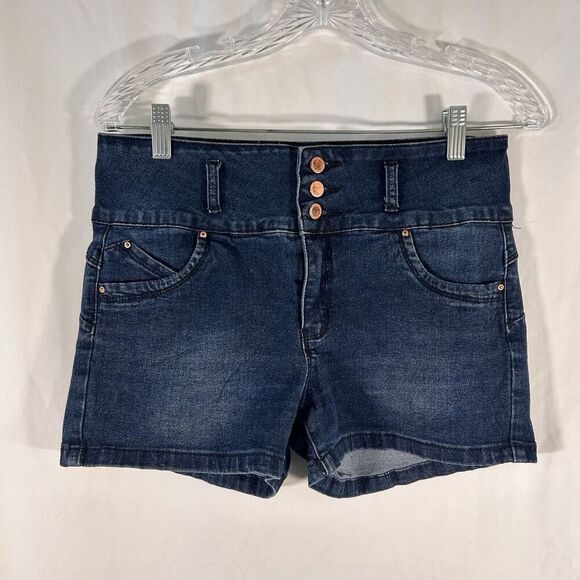 FSP Denim Wear Jean Shorts Women's Size 40 Dark Wash Denim Button Zip - Picture 1 of 8